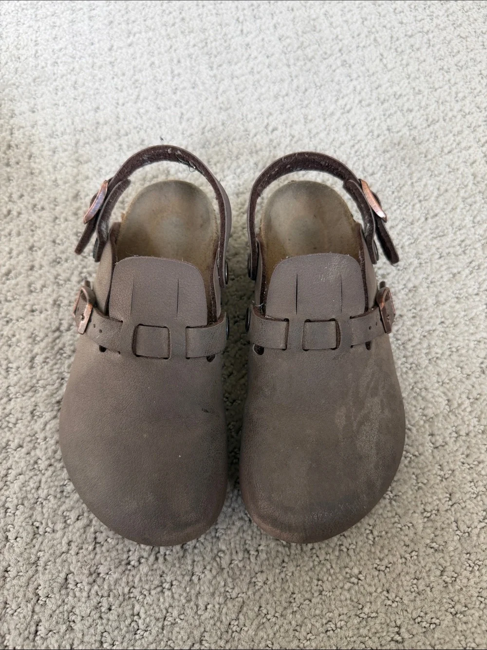 Birkenstock Kids Dark Brown Double-Buckle Clogs